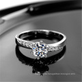 Custom Wish Heißverkauf 925 Sterling Silber Silber mit 18K Ring Klassiker Sechsklauen Kalt eingelegt Amazon Diamond Ring